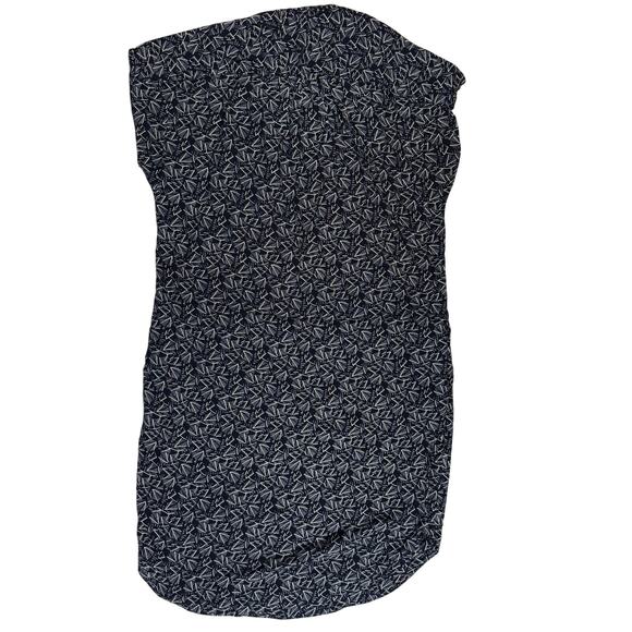 Bridge & Burn Women's M Blue White Geometric Rayon Shirt Dress Pockets - Picture 2 of 7